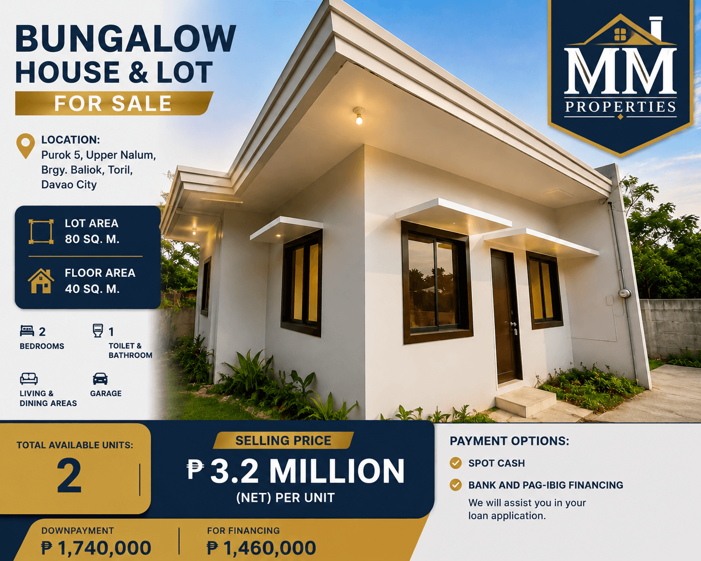 Affordable 2BR Bungalow with Garage | Upper Nalum, Toril, Davao City